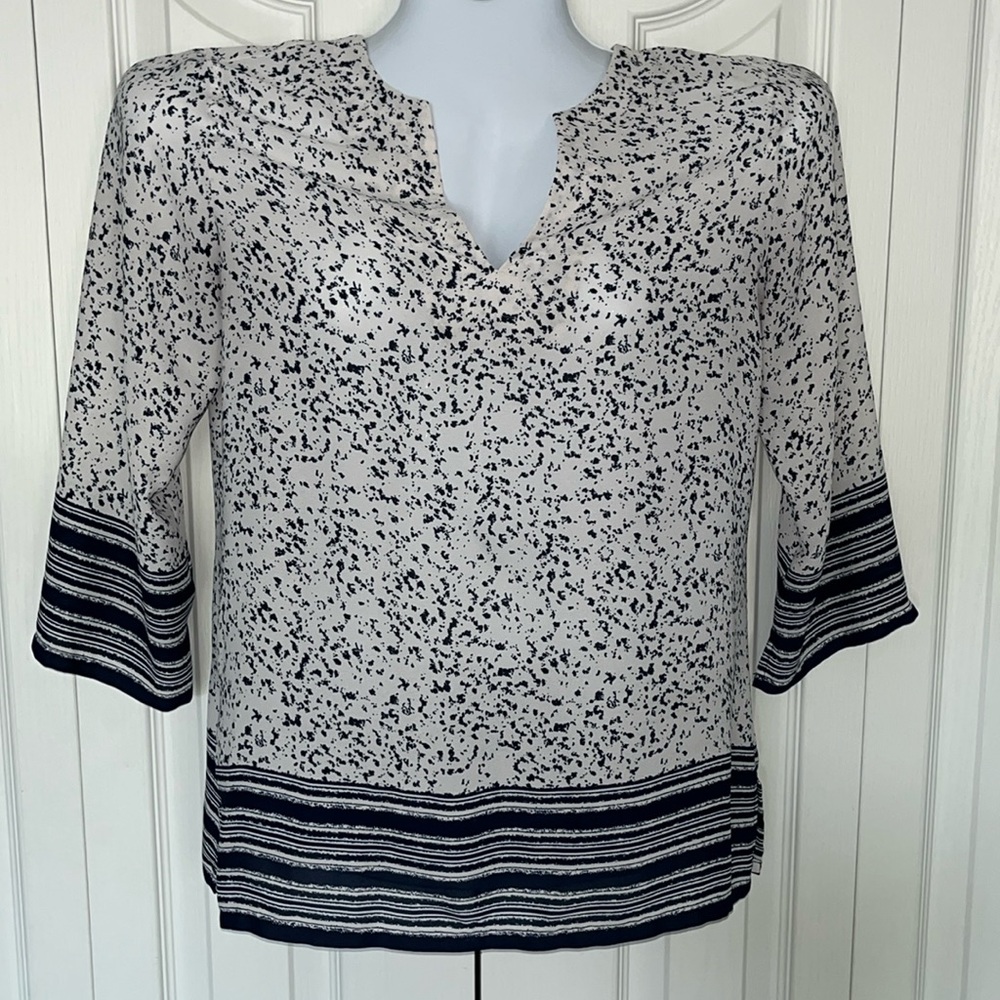White and Blue Blouse